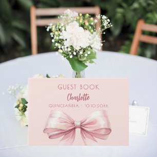 Livro De Visitas Quinceanera, arco rosa-claro
