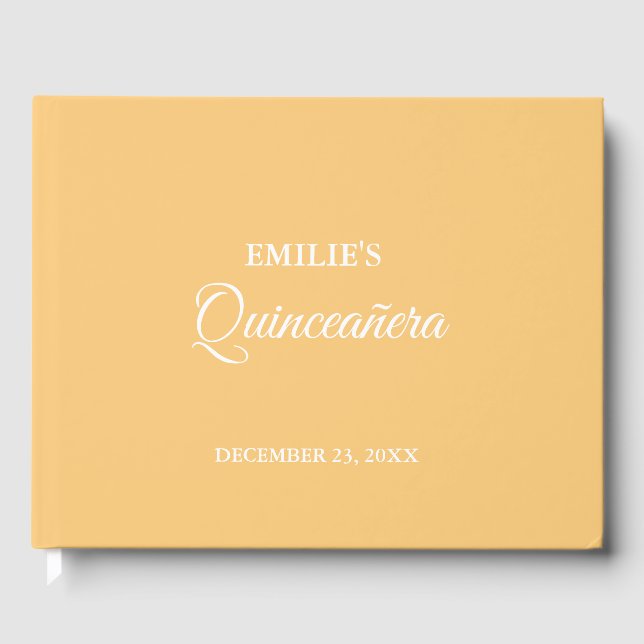 Livro De Visitas Quinceanera da Caligrafia Minmalista Moderna (Frente)