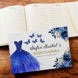 Livro De Visitas Quinceañera Royal Blue Princess Butflies