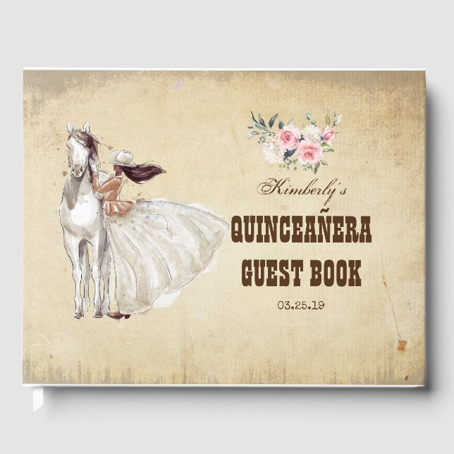 Livro De Visitas Quinceanera Western Country Guest Book (Frente)