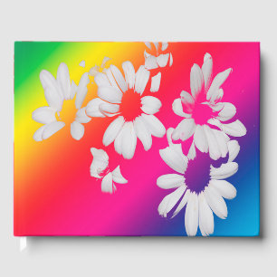 Livro De Visitas Rainbow daisies