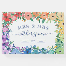 Livro De Visitas Rainbow Flowers Sra. & Sra. Wedding Guestbook