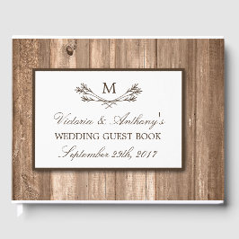 Livro De Visitas Ramo de Monograma Russo do País e Casamento de Mad