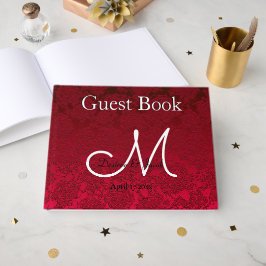 Livro De Visitas Recepção de Casamento de Inverno de Natal Monogram