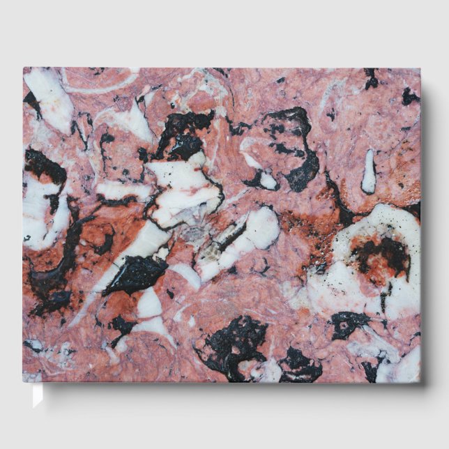 Livro De Visitas Red and Black Brecciated Marble Stone Texture with (Frente)