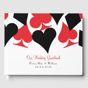 Livro De Visitas Red and Black Card combina com o casamento de Las 