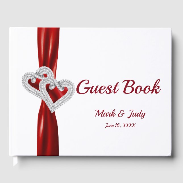 Livro De Visitas Red Diamond Hearding Guestbook (Frente)