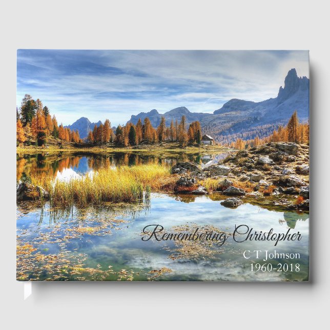 Livro De Visitas Reflexão do Lago Fall Condolência Funeral (Frente)