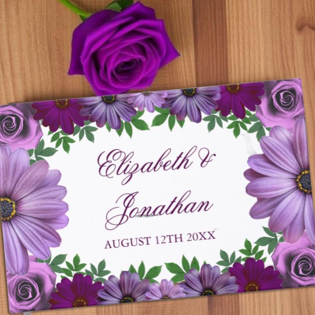 Livro De Visitas Regal Purple Floral Wedding (Criador carregado)