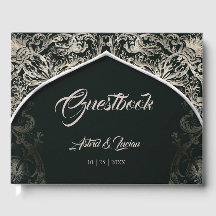 Regal Silver Flourish Hunter Green Wedding