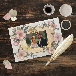 Livro De Visitas Renaissance Floral Frame Weding Guest Book
