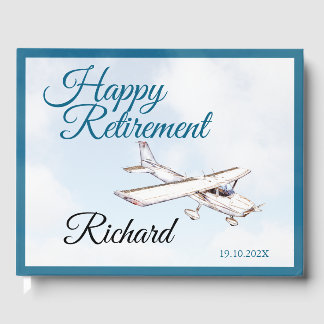 Livro De Visitas Retirement Party Guest book with Airplane Design 3