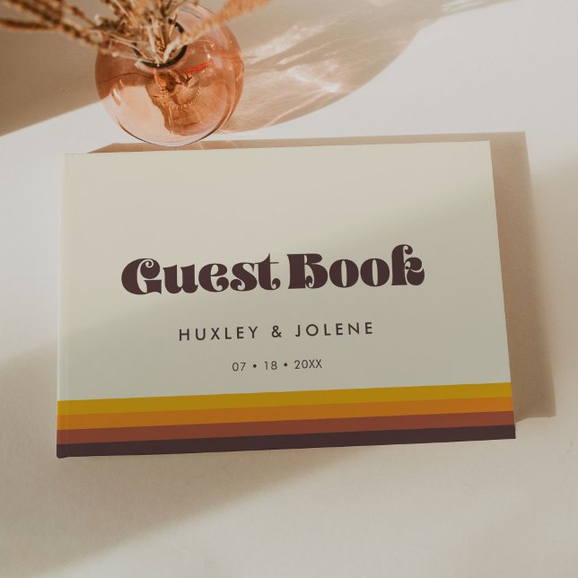 Livro De Visitas Retro 60s vintage cores casamento (Criador carregado)