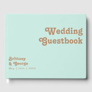 Livro De Visitas Retro Beach   Guestbook Aqua Wedding
