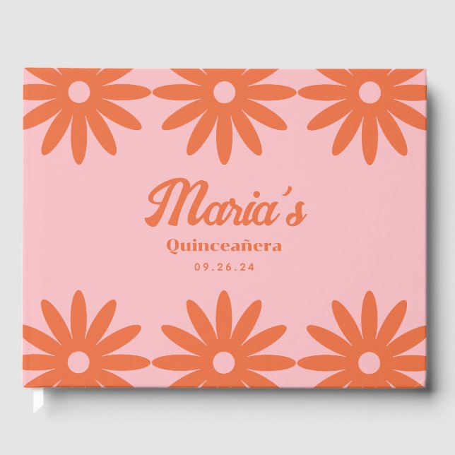 Livro De Visitas Retro Daisy Quinceanera (Frente)