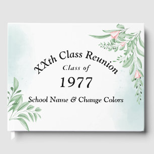 Livro De Visitas Reunião de Classe Eucalipto Azul Boho Dusty