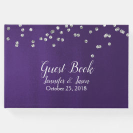 Livro De Visitas Rich Ultra Violet com Sparkles Weds Guest Book