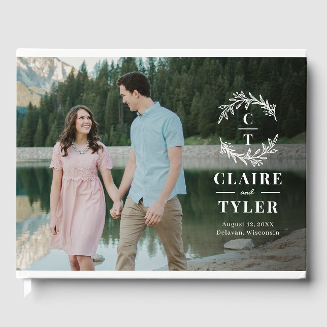 Livro De Visitas Ricos Iniciais Foto Convidada de Casamento (Frente)