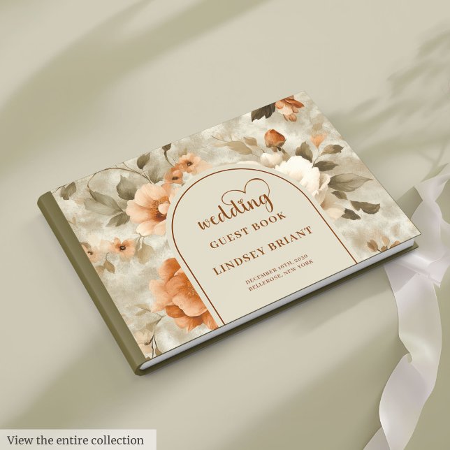 Livro De Visitas Romantic Boho Rusty Ivory Sage Flowers Wedding (Romantic Boho Rusty Ivory Sage Flowers Wedding Guest Book

)