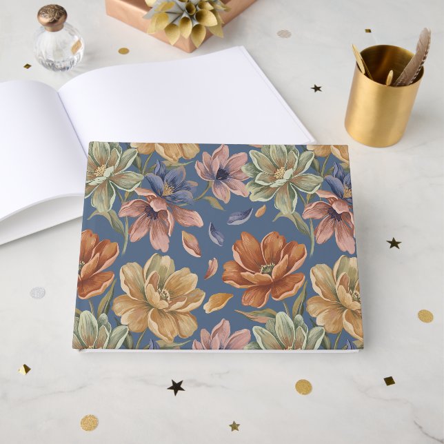 Livro De Visitas Romantic Cottage Flowers (Frente aberta)