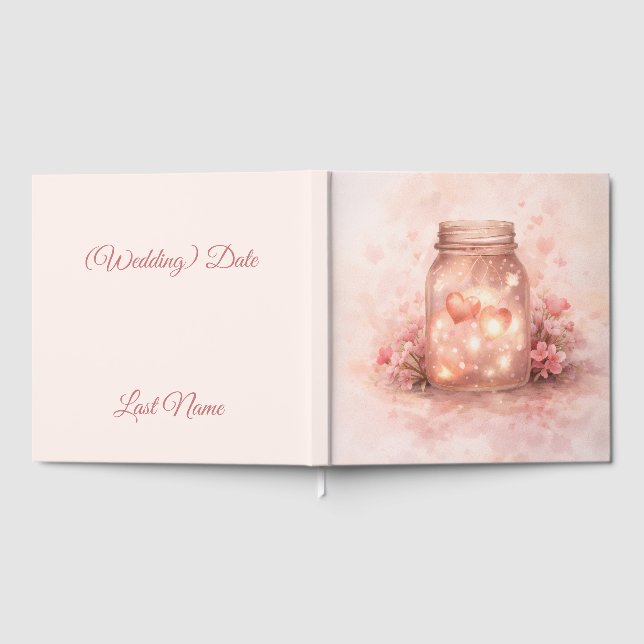 Livro De Visitas Romantic Mason Jar Wedding Guest Book (Completo)