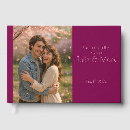 Livro De Visitas Romantic Pink Petals Wedding Guest Book