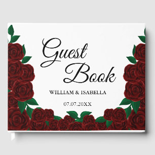 Livro De Visitas Romântica Queda ao ar livre Rosas vermelhas lindas