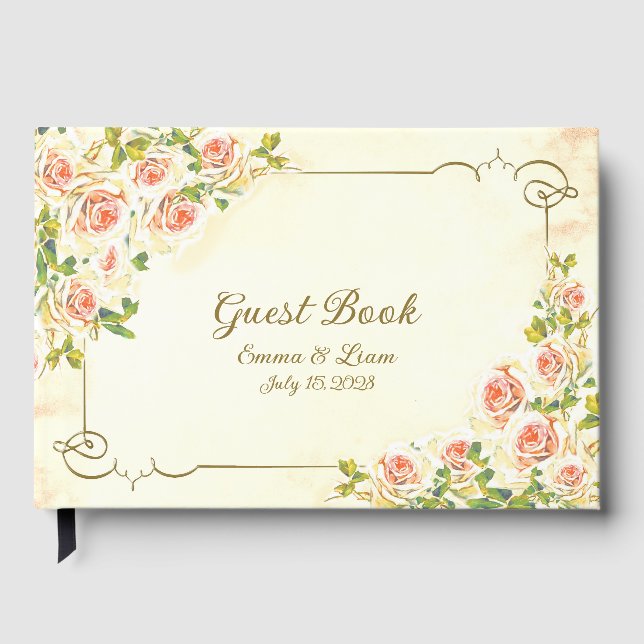 Livro de Visitas Rosa Antiga 23 x 15 cm (Frente)