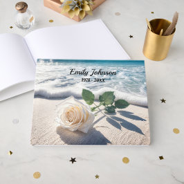 Livro De Visitas Rosa Branca na Areia da Praia