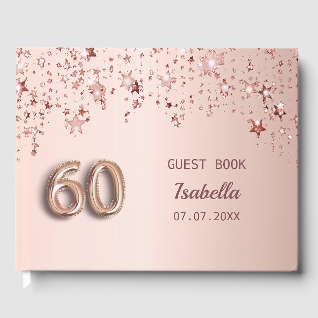 Livro De Visitas Rosa dourado, 60.o aniversário (Frente)