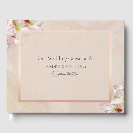 Livro De Visitas Rosa Dourado Azalea Wedding