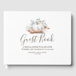 Livro De Visitas Rosa Dourado Pumpkin Fall Chá de fraldas Desejos e