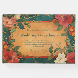 Livro De Visitas 🌹 Rosa Romance: Art Nouveau Splendor