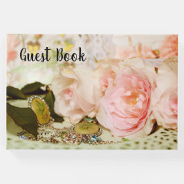 Livro De Visitas Rosa Rosa e Joias Caderno de Visitas Vintage Bonit