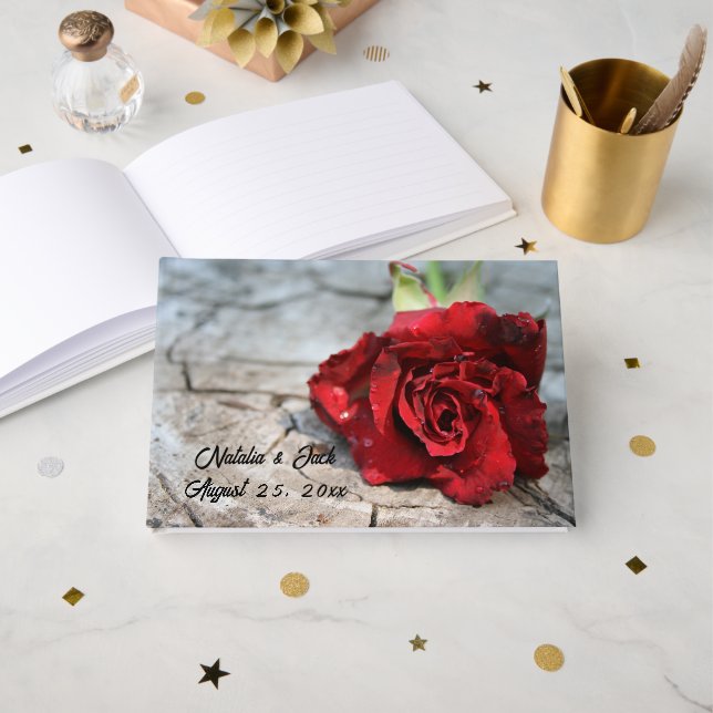 Livro de visitas Rosa Vermelha (Frente aberta)