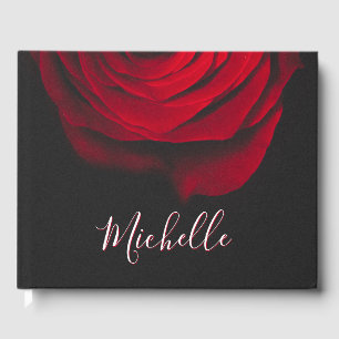 Livro De Visitas Rosa vermelha monográfica personalizada fotografia