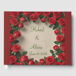 Livro De Visitas Rosa vermelha Wedding