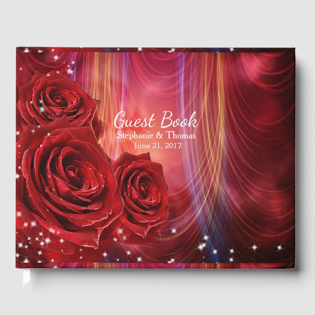 Livro De Visitas Rosa vermelha Wedding Guest Book (Frente)