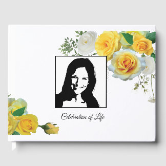 Livro De Visitas Rosas Amarelas Funeral/Memorial/Livro de Convidado