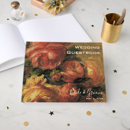 Livro De Visitas Rosas em um Vase por Renoir, Casamento de Arte Vin