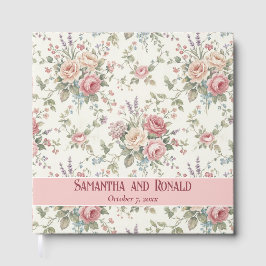 Livro De Visitas Rosas Pastel Elegantes Casamento Charme Rústico