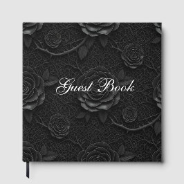 Livro De Visitas Rosas Pretas sobre Look de Renda Preta