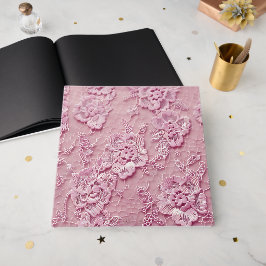 Livro De Visitas Rosas Rosa Claro Olhar de Renda