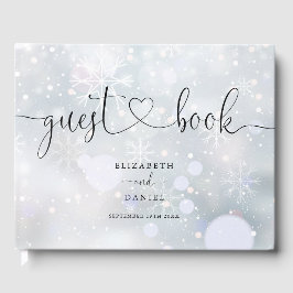 Livro De Visitas Roteiro de Flocos de Neve de Inverno Casamento