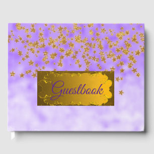 Livro De Visitas Roxo e Dourado