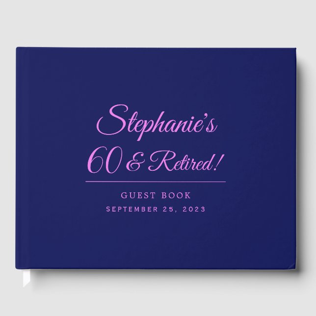 Livro De Visitas Roxo Escuro 60 e aposentadoria (Frente)
