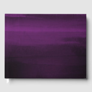 Livro De Visitas Roxo Moderno de Ameixa Água-marinha Casamento Chic