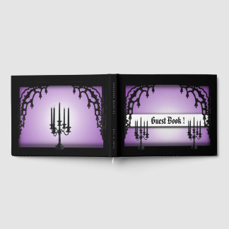 Livro de Visitas Roxo Portões de Ferro Gótico