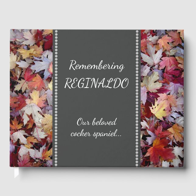 Livro De Visitas Russo Autumn Deixa Pet Memorial Guest Book (Frente)