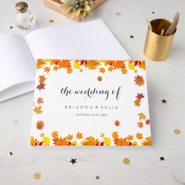 Livro De Visitas Rustic Autumn Leaves Wedding